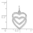 thumbnail image 4 of Auriga Fine Jewelry 14K White Gold Double Heart Charm for Women, 4 of 6