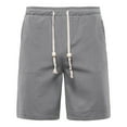 thumbnail image 2 of Jophufed Fashion Plus-Size Man Solid Elastic Waist Loose Pockets Bandage Short Pants, 2 of 4