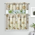 thumbnail image 2 of Kitchen Curtains 36 Inch Short - 3 Panel Set, Gothic Celestial Sun and Moon Print, Mystical Starry Night Astrology Aesthetic, Rod Pocket Window Curtain, Easy Wash, 2 of 6