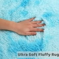 thumbnail image 2 of FairOnly Plush Polyester Shag Area Rug 2'x3' Fluffy Rug Plush Decorative Rug for Indoor Home Floor Carpet, Light Blue, 2 of 5