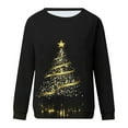 thumbnail image 5 of HOMBOM Merry Sweatshirts for Women Essentials Christmas Crewneck Gold Fashion Fleece Tree Adults Sweatshirt, 5 of 5