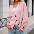 thumbnail image 3 of DuoJiaJ Knit Sweater Coat Long Sleeve Button Down Cardigan For Fall And Winter Versatile Elegant Outerwear Soft Comfortable Daily Wear Womens Fashion Pink XL, 3 of 5