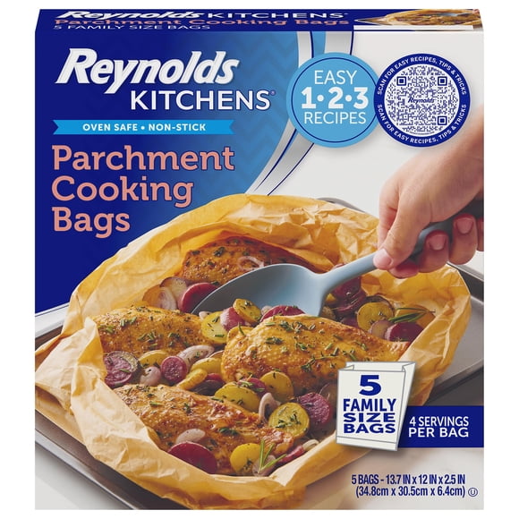 Bolsas de pergamino para cocinar Reynolds Kitchens, tamaño familiar, paquete de 5