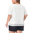 thumbnail image 4 of DARING DIVA Women's Plus Sparkly V Neck Short Sleeve Party Tops Blouses 1X Silver, 4 of 6