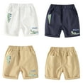 thumbnail image 3 of LYMAYTER Little Boys Soft Shorts for Kids Cotton Printing Casual Shorts Toddler Stylish Folded Hem Sweat Pants 1-6 Years, 3 of 9