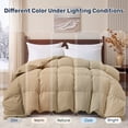 thumbnail image 6 of Unikome Heavyweight Goose Down Feather Fiber Comforter, Natural Filling Warm Quilted Comforter with Baffle Box Design, Soft Quiet Fabric, King 106 x 90 inch,Ginger Root, 6 of 9