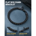 thumbnail image 6 of PROSTEEL Bracelet for Men Women Stainless Steel Black Flat Box Chain Stylish Wrist Link Bracelets 8.7 Inch 22CM Birthday Valentines Day Jewelry Gift for Him, 6 of 8