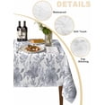 thumbnail image 2 of Watercolor Grey Floral Table Cloth, Gray Ombre Botanical Summer Waterproof Tablecloth for Rectangle Tables, Reusable Washable Fabric Table Cover for Restaurant Kitchen Dining Tables 52"x70", 2 of 6