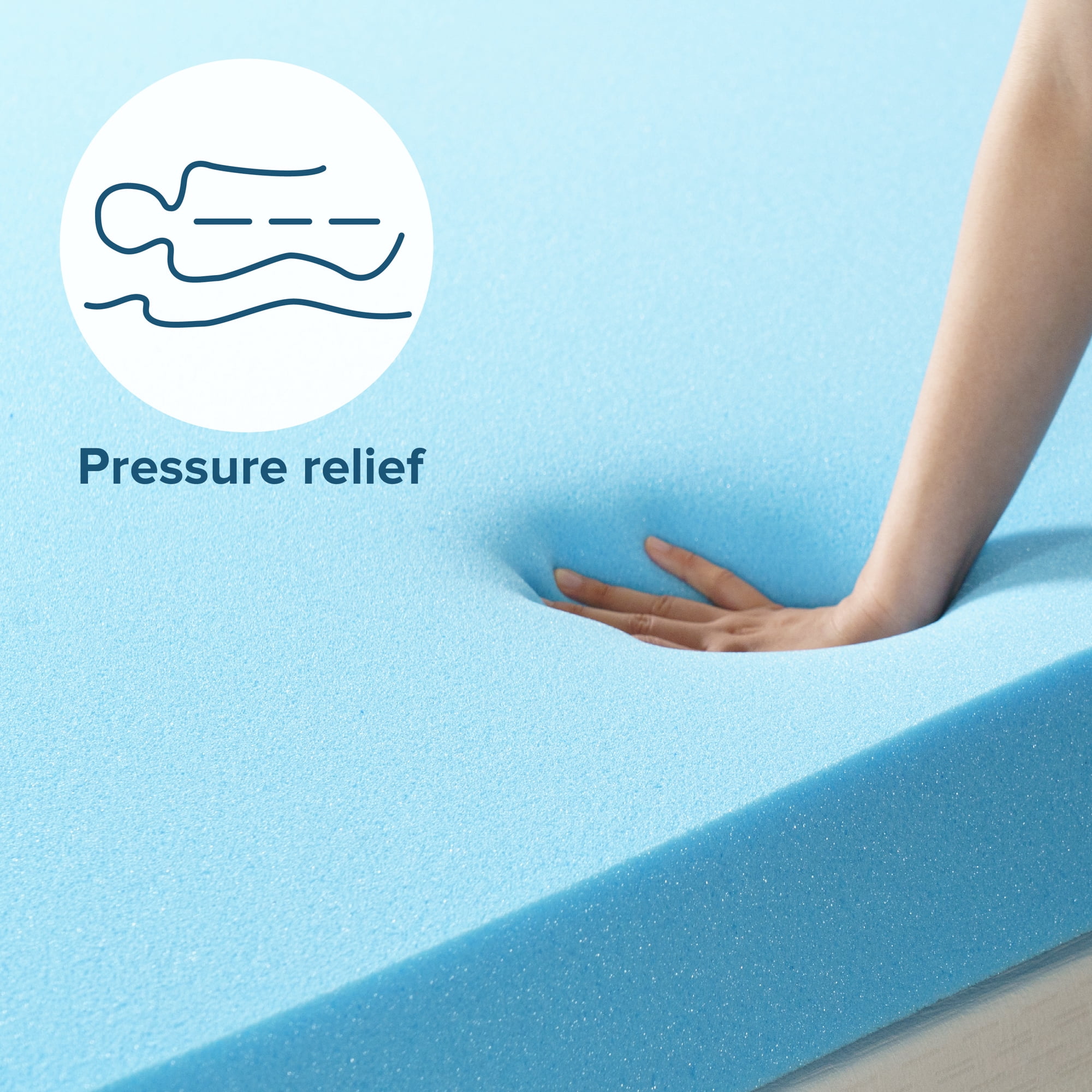 Zinus 4" Green Tea Cooling Gel Memory Foam Mattress Topper, Queen