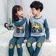thumbnail image 3 of Conjunto de pijama de algodón para niños y niñas, ropa de dormir de dibujos animados, dinosaurio, gato, 4, 6, 8 y 9 años, para invierno, novedad, 3 of 4