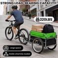 thumbnail image 5 of 56.75" Bike Trailer with Safe Hitch System,Quick Release Wheels & Folding Design,Trailer with Waterproof Cover & Storage,Suitable for Cycling Travel,Black+Green, 5 of 8