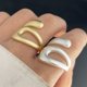 thumbnail image 2 of 925 anillos de plata esterlina para mujer pareja minimalista hecho a mano Simple hueco anillo de oro joyería regalo prevenir alergias, 2 of 2