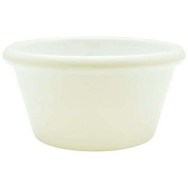 Excellante Melamine ramekin collection 6 oz, 3 7/8" smooth ramekin, bone, comes in dozen