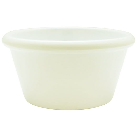 Excellante Melamine ramekin collection 6 oz, 3 7/8" smooth ramekin, bone, comes in dozen