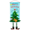 thumbnail image 1 of Christmas Themed Front Door Banner Hanging Decor Porch Sign ;;; ;;; ;;; ;;; Cloth Ornament Holiday Decoration, Tree, 1 of 7