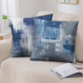 thumbnail image 3 of Set of 4 Blue and Grey Abstract Art Artwork Pillow Cover 20 x 20 Inch, Gallery Modern Decorative Throw Pillows Cushion Cover for Bedroom Sofa Living Room, 3 of 6