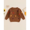 thumbnail image 2 of Nygoyerh Baby Girls Boys Sweater Long Sleeve Crew Neck Flower Pullover Sweater Newborn Infant Clothing for Fall 1M-3T, 2 of 7