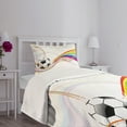 thumbnail image 3 of Ambesonne Soccer Quilted Bedspread Set 2 Pcs, Rainbow Pattern Line, Twin Size, Multicolor, 3 of 5