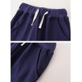 thumbnail image 2 of Bellafa Toddler Boys Baggy Sweatpants Elastic High Waist Drawstring Cuffs Jogger Kids Casual Cotton Fall Winter Solid Color Pants, 2 of 6