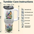 thumbnail image 6 of Custom Indigo Bunting Bird Lover 40oz Tumbler with Handle and Straw – Personalized Stainless Steel Travel Mug with Lid – Gift for Women Girls Birthday Christmas Animal Theme, 6 of 6