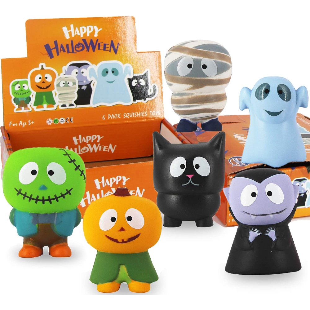 Gold Toy 6 Packs Halloween Squishies Toys Slow Rising Gift Box