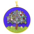 thumbnail image 2 of GlassOfVenice Murano Glass Millefiori Pendant "Tree of Life" in Gold-Plated Frame 1-1/2", 2 of 5