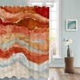 thumbnail image 3 of Fabric Shower Curtain Abstract Orange Gradient Beach Ocean Wave Oil Painting Shower Curtains with 12 Hooks Waterproof Machine Washable Bath Curtains for Bathroom, 48x 72in, 3 of 6