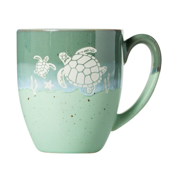 Cape Shore Freeport Etched Stoneware 18oz Mug, Multiple Styles Available Turtle
