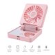 thumbnail image 1 of Espejo compacto con ventilador USB portátil para maquillaje, ideal para mujeres y estudiantes, color rosa, incluye soporte para teléfono y diseño plegable., 1 of 7