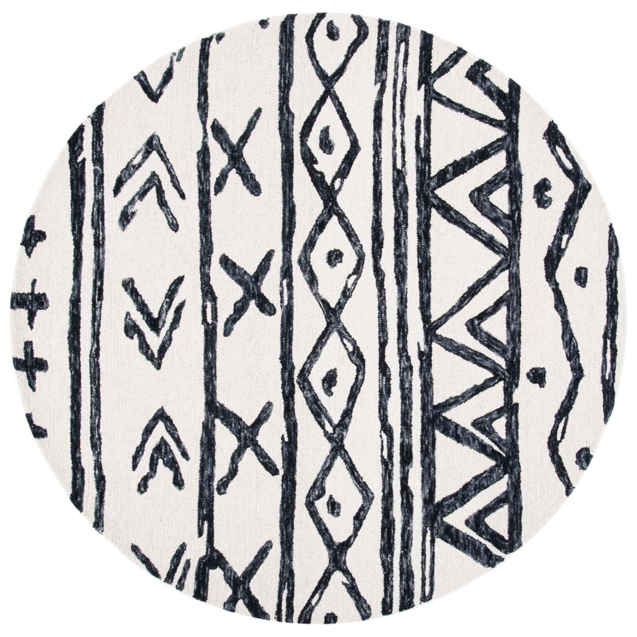 SAFAVIEH Metro Jarred Diamond Area Rug, Black/Ivory, 8' x 10'