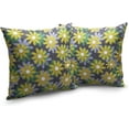 thumbnail image 2 of Modern Art Floral Decorative Pillow Covers Pack of 2 Yellow Purple Green Flowers Cushion Covers 20x20 Daisy Linen Square Throw Pillow Case for Sofa Outdoor Car, 2 of 6