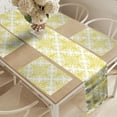 thumbnail image 2 of Ambesonne Yellow and White Table Runner & Placemats, Damask Rococo, Placemat 4 pcs + Runner 12"x90", Pale Green White, 2 of 2