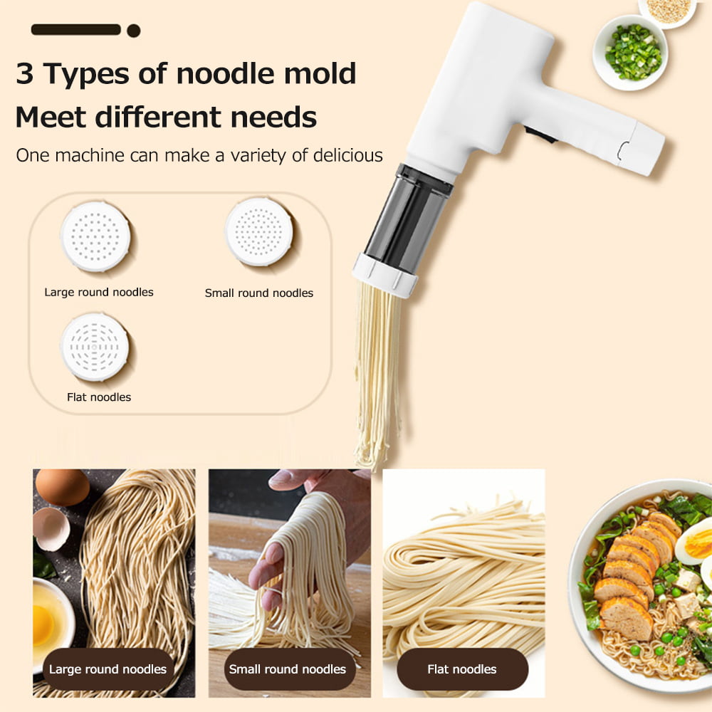 Noodle Maker Home Small Electric 45W 1500mAh Portable Handheld Noodle Press  Pasta Sausage Filling Mould 