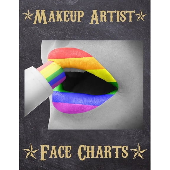 Makeup Artist Face Charts: Makeup cards to paint the face directly on paper with real make-up - Ideal for: professional