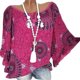thumbnail image 1 of Camiseta de Mujer Jumpingount con Estampado Digital y Volantes Rojo L, 1 of 3