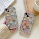 thumbnail image 4 of Funda de teléfono de lujo con pintura al óleo de luz azul láser y flores para iPhone 16, 15, 14, 11, 12, 13 Pro Max, marco ondulado, a prueba de golpes, 4 of 5