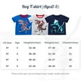 thumbnail image 3 of SYNPOS Boys Short Sleeve Round Neck Cotton T-shirt,Summer Toddler Boys Cartoon Dye Dinosaur Printed Comfort Tops,2T-5T, 3 of 8