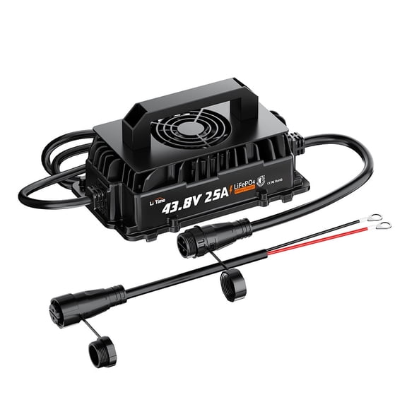 LiTime 43.8V 25A Lithium Battery Charger for 36V(38.4V) LiFePO4 Lithium Battery, IP65 Waterproof Wide Applications for Golf Cart, RV, 36V Trolling Motor