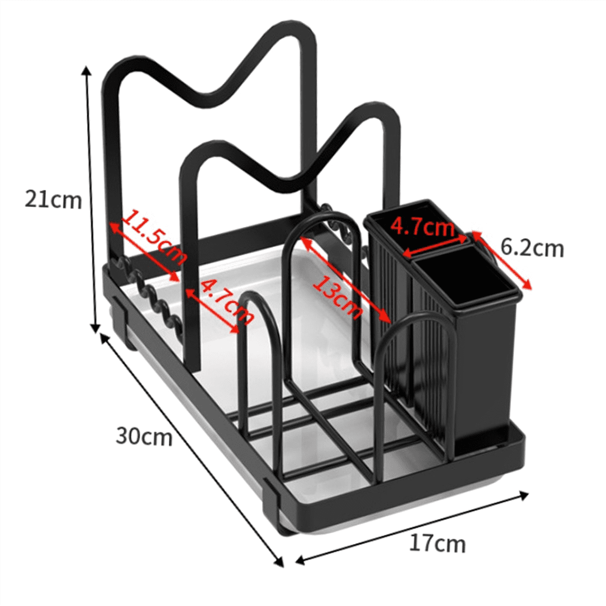 Small Dish Drying Rack Kitchen Sink Drainer Organizer Cutlery Utensils Spoon Holder Counter Storage Tableware Drainboard,1 x Small Dish Drying Rack,Black