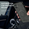 thumbnail image 5 of for iPhone 16 Premium PU Leather + TPU Back Case, Magsafe Anti-Scratch Lightweight Ultra Slim Shockproof Protective Anti-Fall Business Phone Case for iPhone 16, Gray, 5 of 9