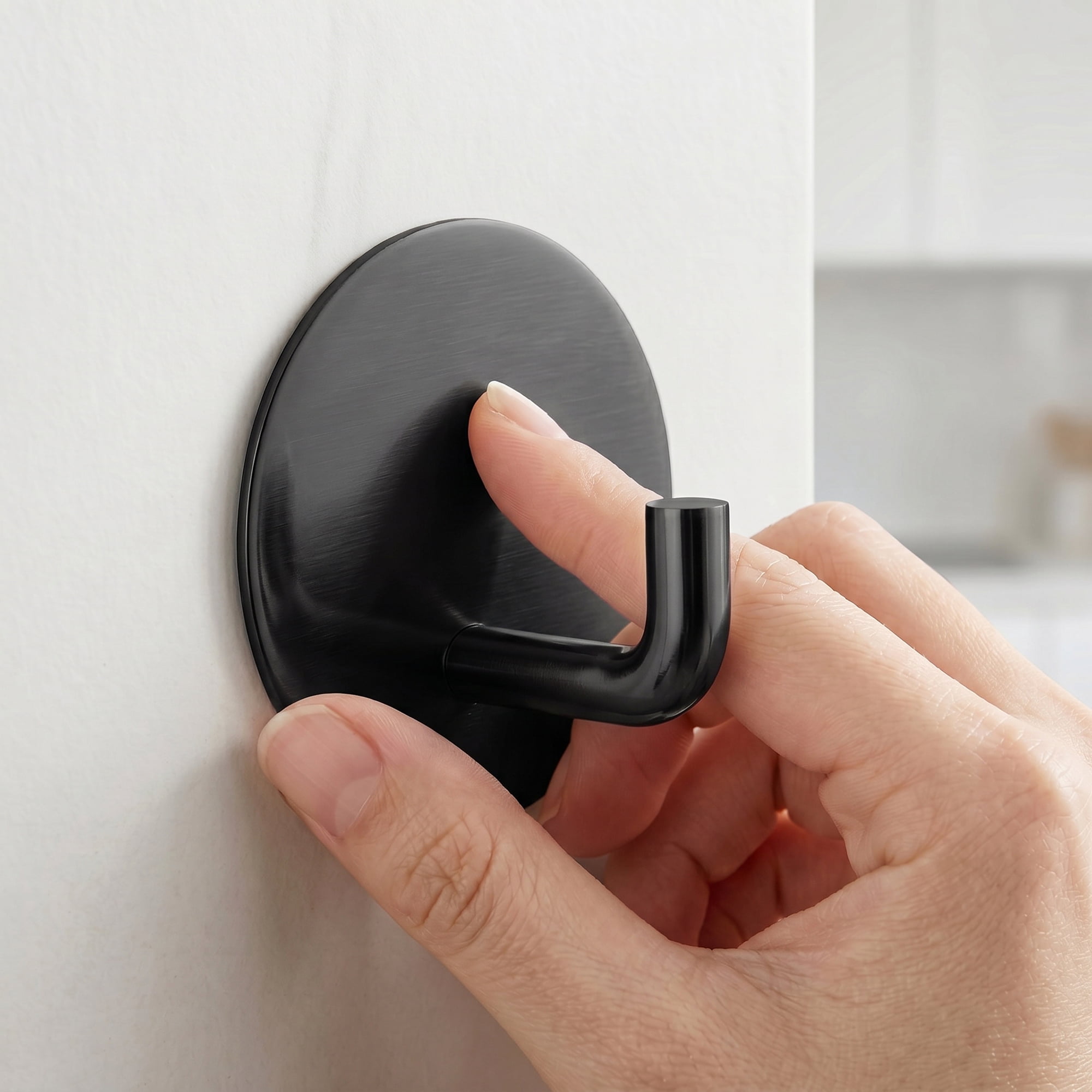 Unique Bargains 12Pcs Utility Hooks Metal Round Durable Wall Hooks Black - Round