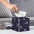 thumbnail image 6 of Kdxio Anchors Print Tissue Box Cover,Square Decorative PU Leather Facial Paper Case Organizer Holder Dispenser for Bathroom,Night Stands,Desk,Car 5.2''X5.2''X5.2'', 6 of 8