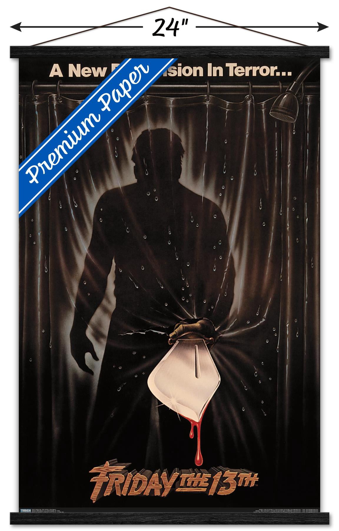 Friday The 13th Part III - One Sheet Wall Poster with Wooden Magnetic Frame, 22.375" x 34"