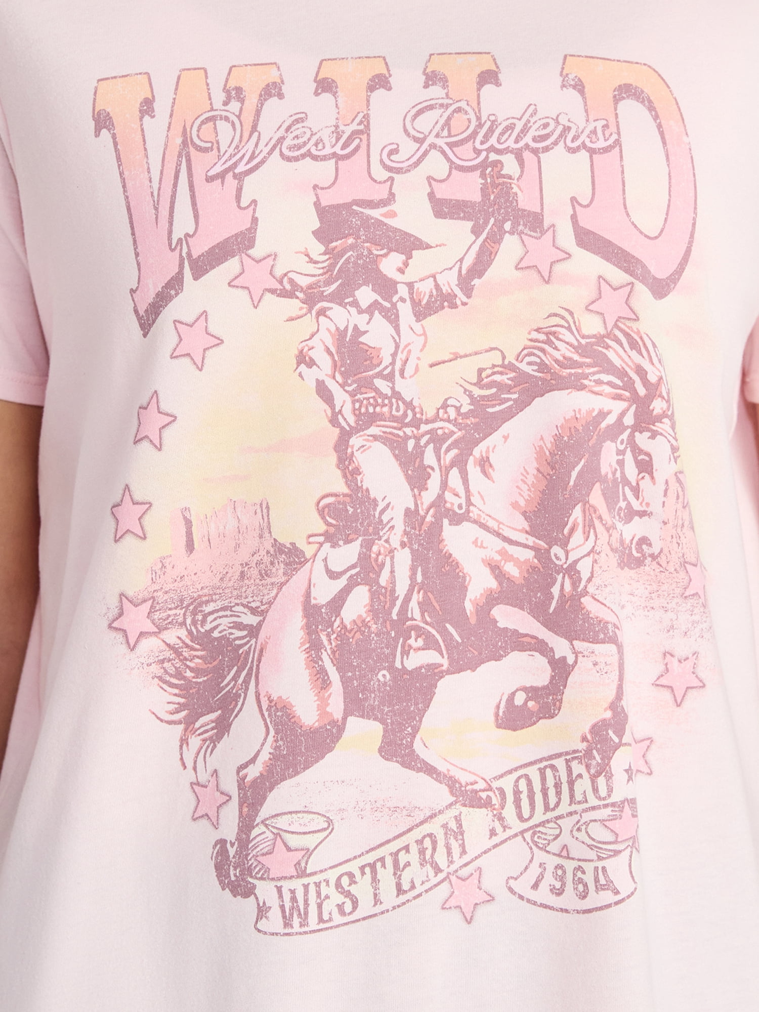 Wild West Riders Women’s Graphic Tee with Short Sleeves, Sizes XXS-XXL