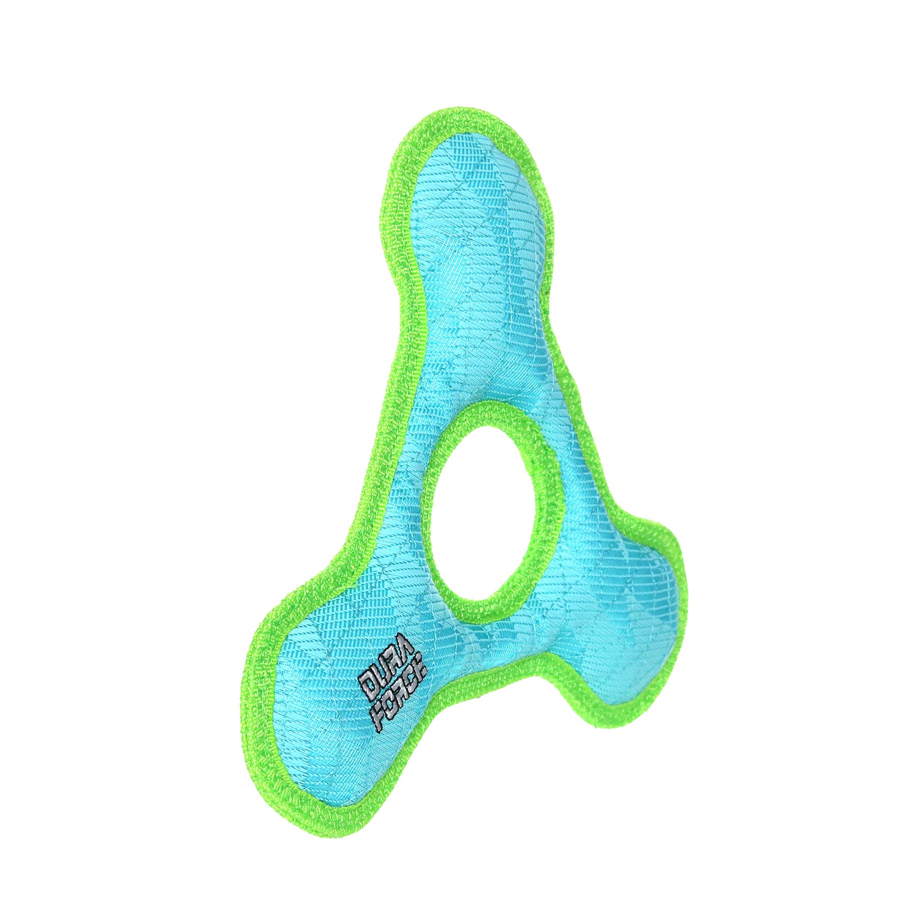 DuraForce TriangleRing Tiger Blue-Green, 2-Pack, Durable Woven Mesh Fiber Squeaky Dog Toy