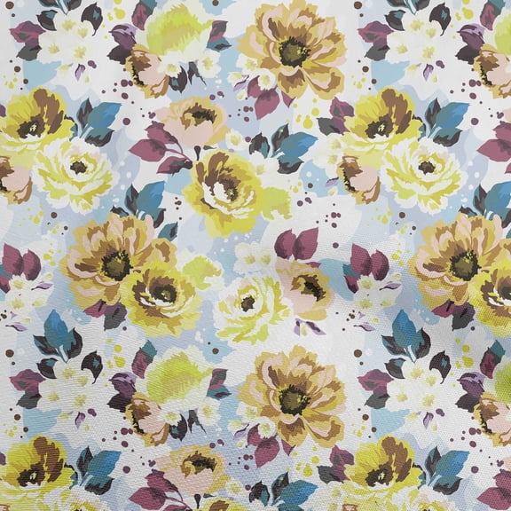 oneOone Silk Tabby Dark Mustard Fabric Florals Sewing Fabric By The Yard Printed Diy Clothing Sewing Supplies 42 Inch Wide-SE