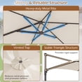 thumbnail image 4 of Gymax Parasol Déporté d'Extérieur de 10 Pi avec Rotation à 360 Degrés, Évent, Base Croisée Incluse, Terrasse, Beige, 4 of 7