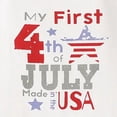 thumbnail image 4 of Xudanell Baby Boy Girl My 1st 4th Of July Outfit Short Sleeve Letter Stars Stripes Print Romper Jumpsuit (Beige, 6-12 Months), 4 of 7
