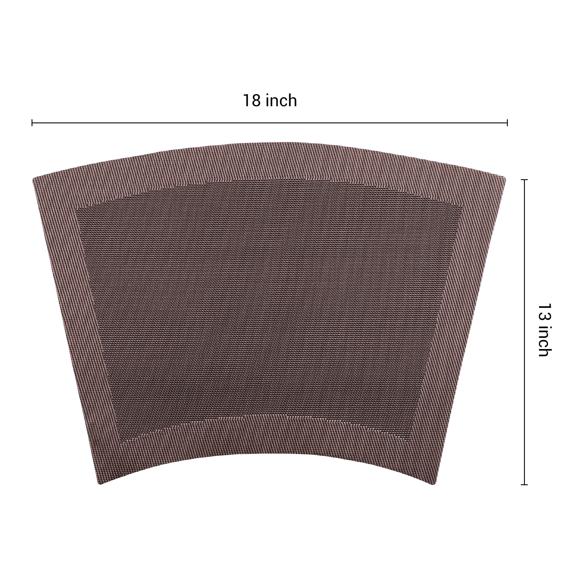 Unique Bargains Set of 8 Placemats Washable Heat Resistant Table Placemats Brown 18x13in