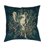 Thumbprintz Sea Horse Vignette Indoor/ Outdoor Throw Pillow